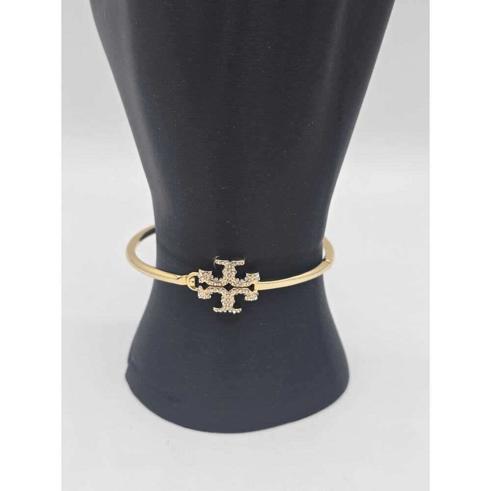 Tory Burch Eleanor Pave Hinged Cuff Logo Bracelet - NWOT - MSRP=$178.00!!
